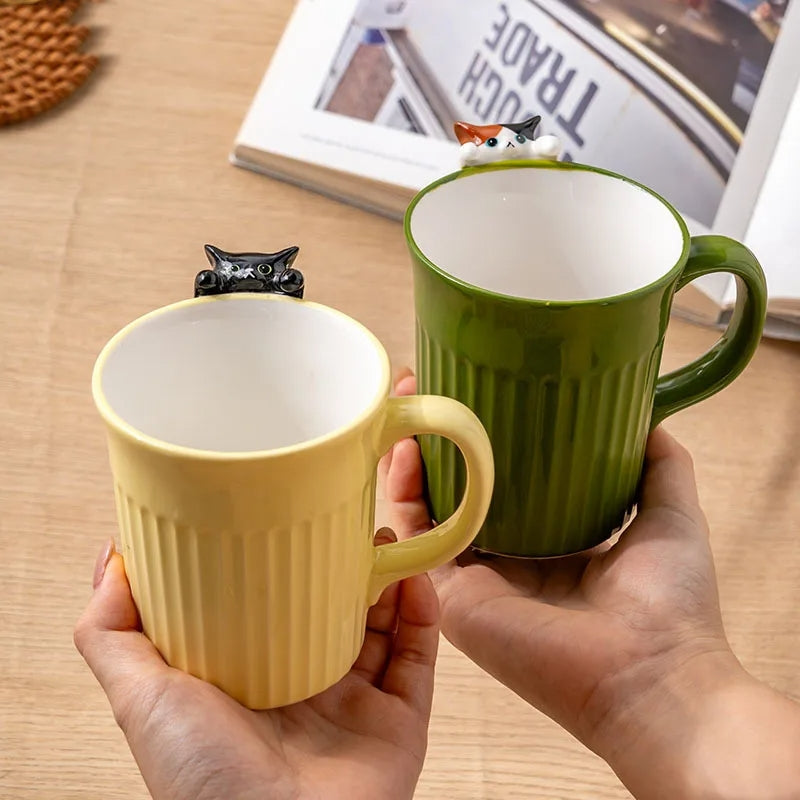 Cute Climbing Cat Ceramic Mug - Image 4