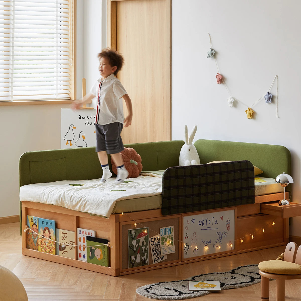 Cozy Corner Wooden Built-In Storage Children’s Bed - Image 3