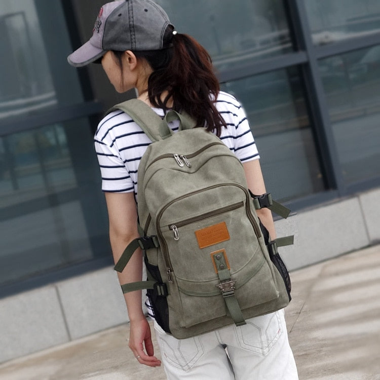 Shoulder Strap Zipper Solid Casual Backpack - Image 0