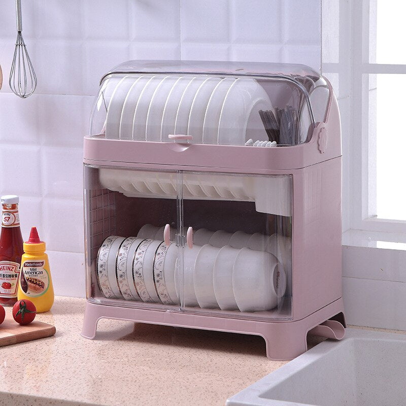 Dustproof Dish Organizer Drying Rack