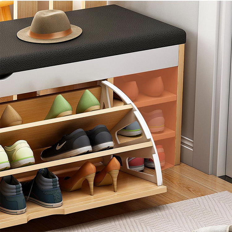 Nordic Wooden Space Saving Shoe Rack Stool