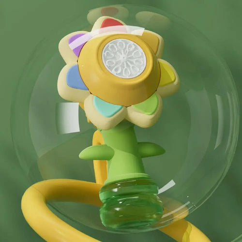 Electric Sunflower-Shaped Portable Kids Fun Bubble Maker Toy - Image 0