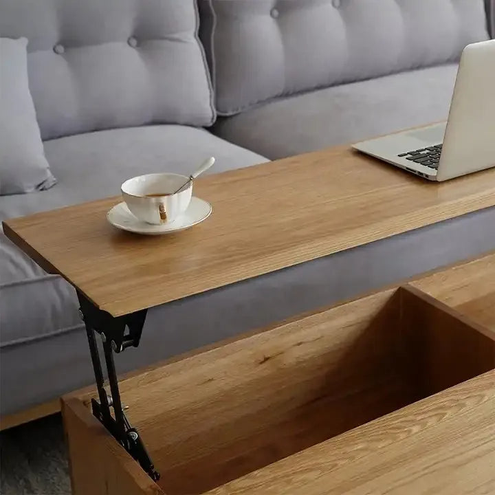 Gallery Detail: Wooden Nordic Liftable Space Saving Coffee Table