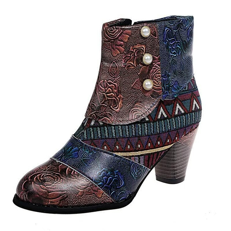 Leather Abstract Artistic High Heels