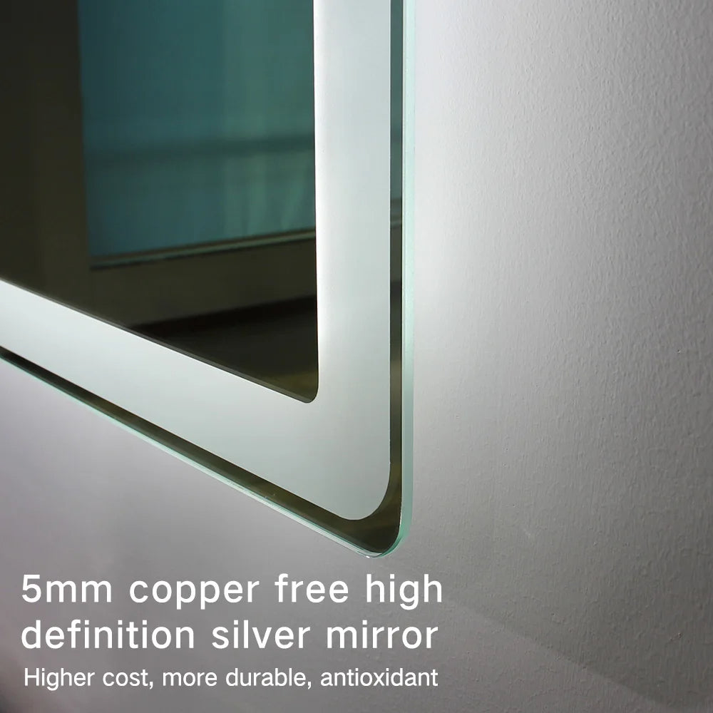 Frameless Smart LED Bluetooth Bathroom Mirror