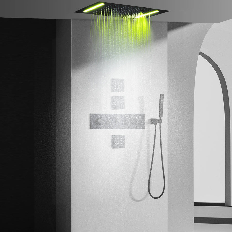 Waterfall Thermostatic Massaging Rain Shower System Set - Image 6