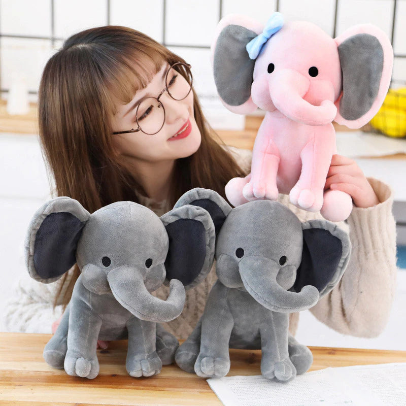 Cute Plush Grey Elephant Pillow Dolls for Baby