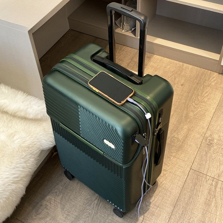 Easy Access Elegant Front-Opening USB Charging Luggage