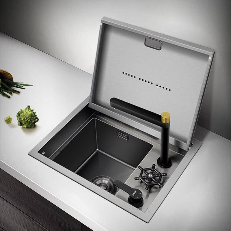 Dual-Compartment Waste Disposal Kitchen Station Integrated Sink