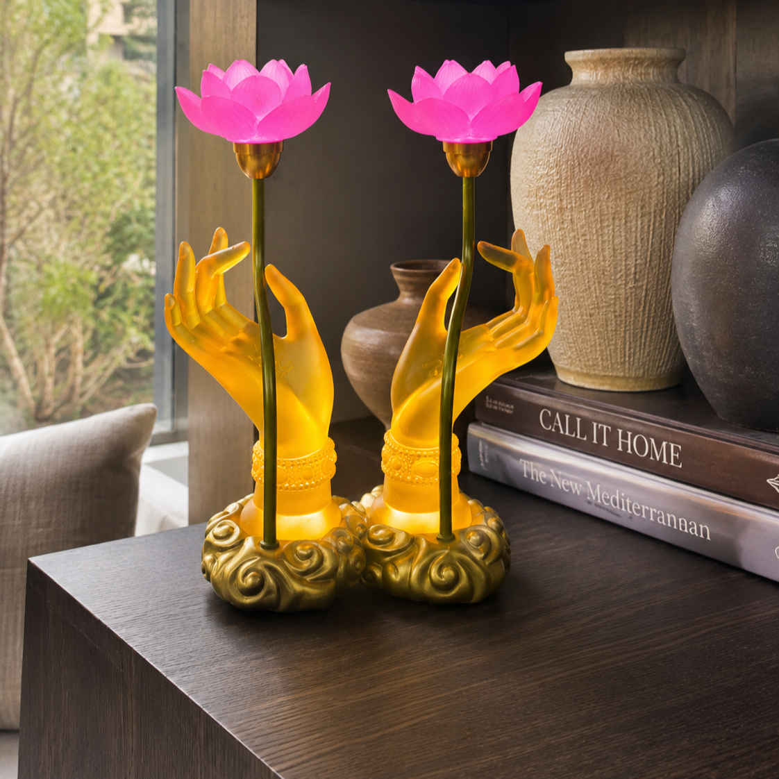 Sacred Lotus Hand Crystal Lamp - Image 4
