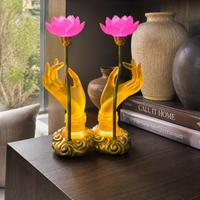 Sacred Lotus Hand Crystal Lamp - Image 4