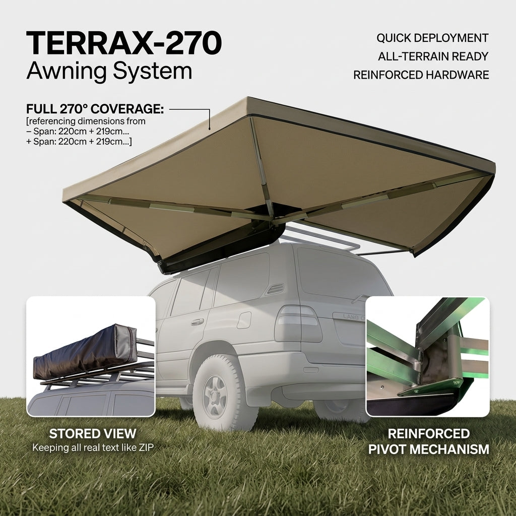 All-Season Camping Retractable Car Roof Sunshade - Image 1