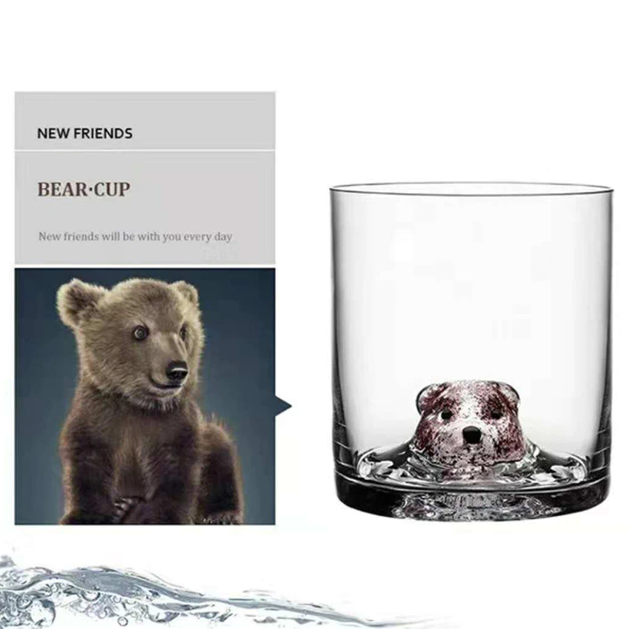 3D Animal Ultra Clear Unique Wine Glass