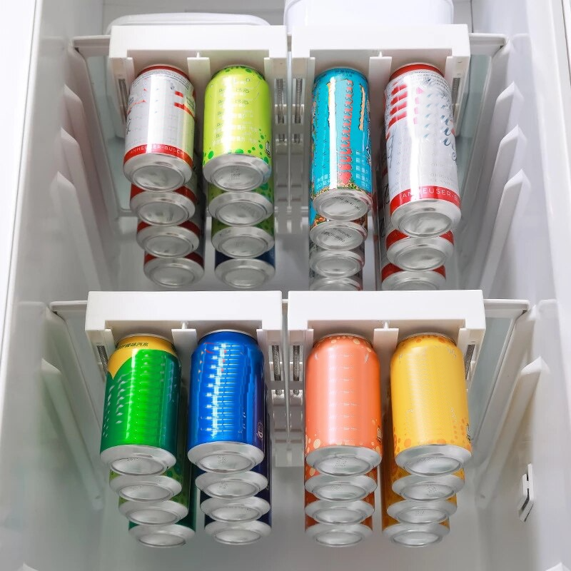 Refrigerator Beverage Organizer Slide Rack