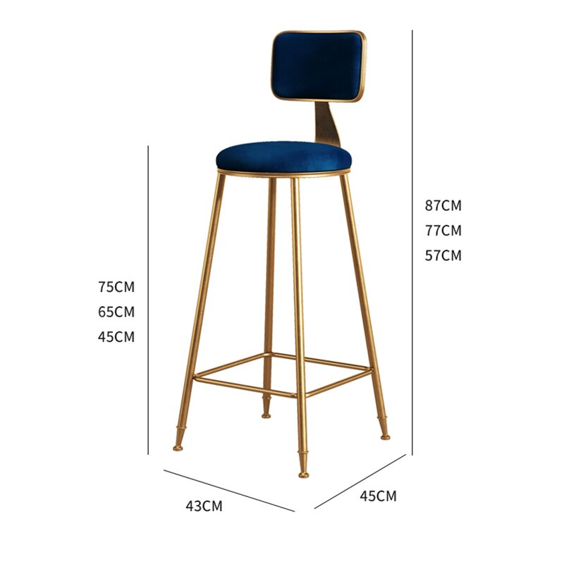 Nordic Modern Iron Bar Stool - Image 3
