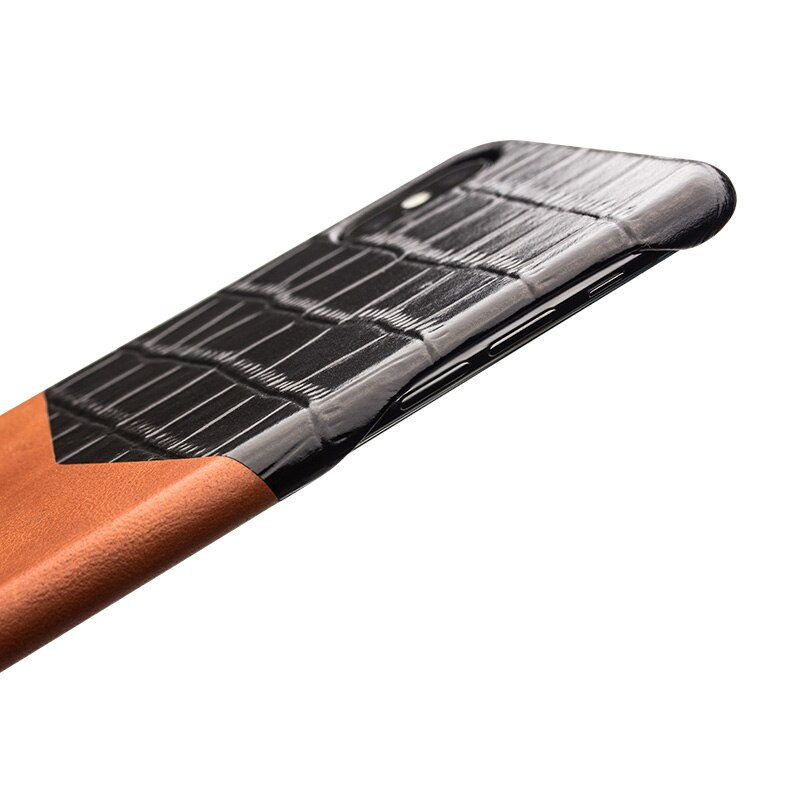 Luxury Full Grain Leather Crocodile design iPhone X Case - Image 2