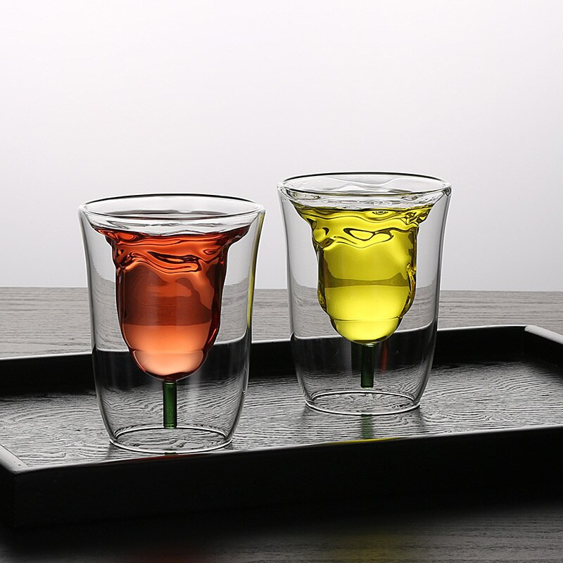 Flower Pattern Double-Layer Glass - Image 2