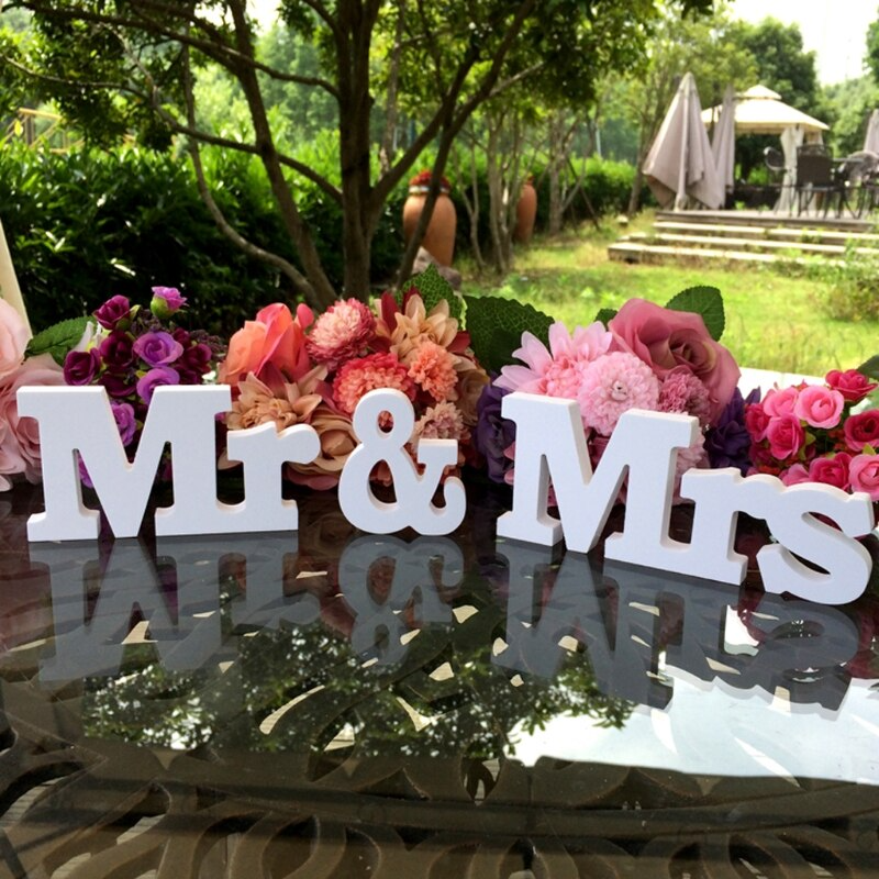 Mr & Mrs Wooden Letters for Wedding Decoration - Image 2