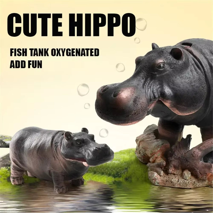 Mini Hippo Decorative Fish Tank Air Bubbler - Image 3