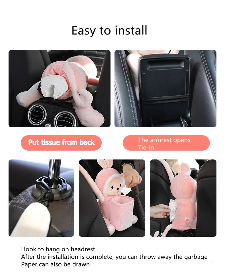 Cute Cartoon Animals Car Tissue Box - Image 3