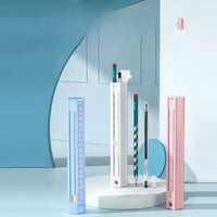 Slim Portable Multifunctional Ruler Pencil Holder - Image 1