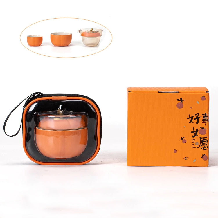 Mini Pumpkin Ceramic Teapot Set - Image 9