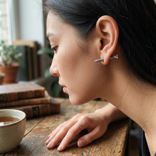 Bolt Head Industrial Screw Stud Earrings
