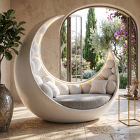 Moon Cradle Modern Sculptural Sofa Bed Lounge - Image 4