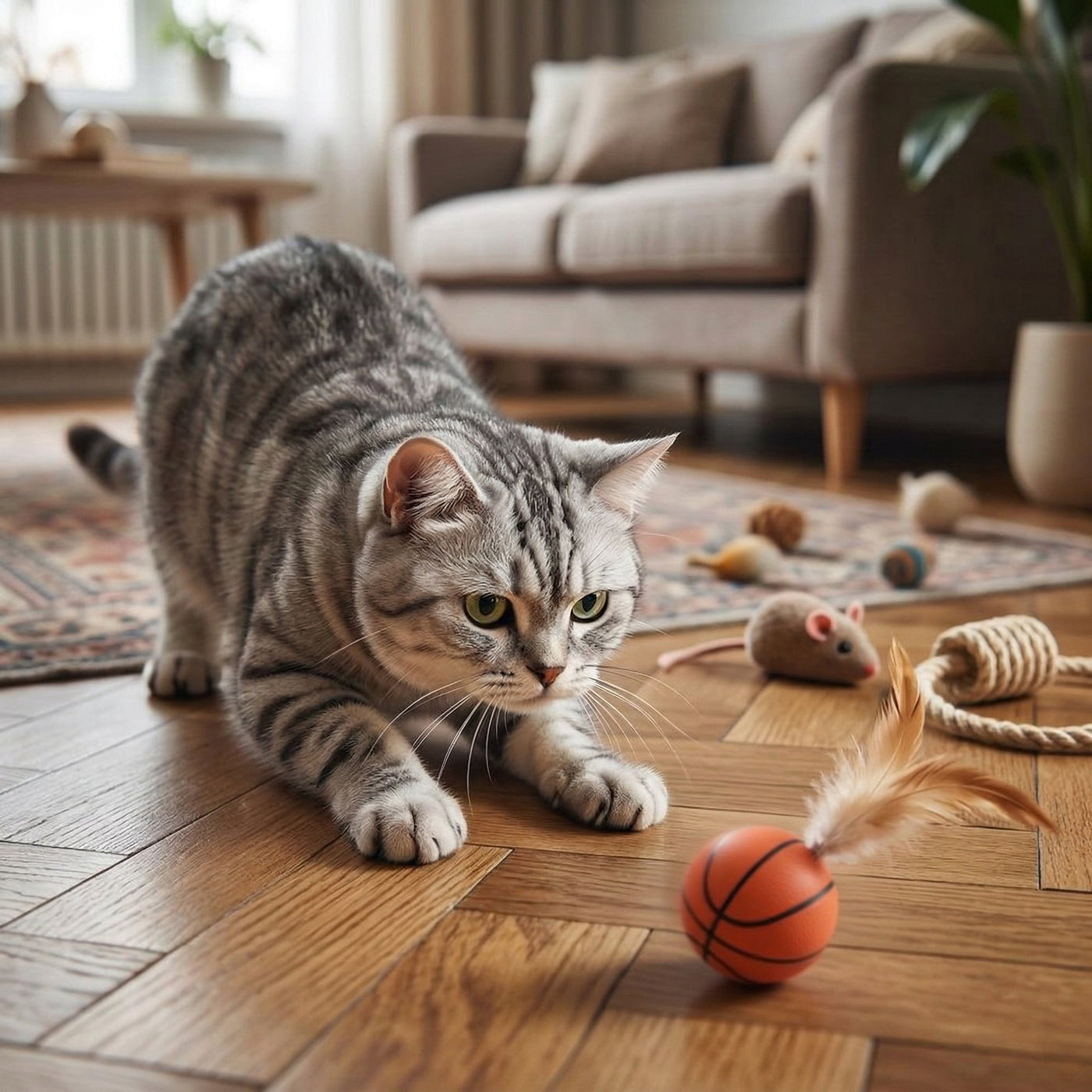 Feather Ball Cat Teaser Interactive Toy - Image 1