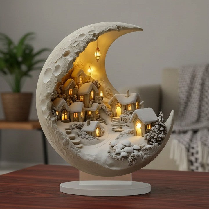 Moon Winter City Decor · Mavigadget