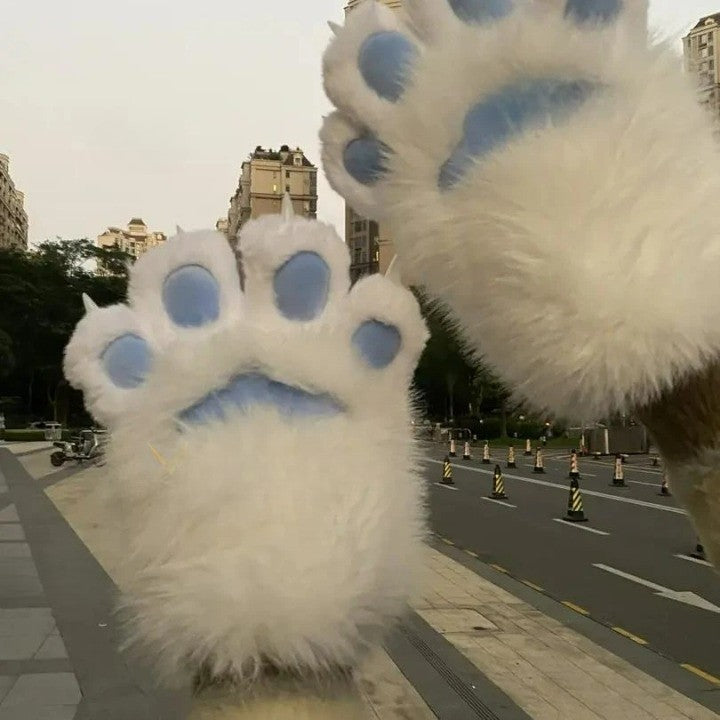 Padded Furry Paw Winter Hand Gloves - Image 6