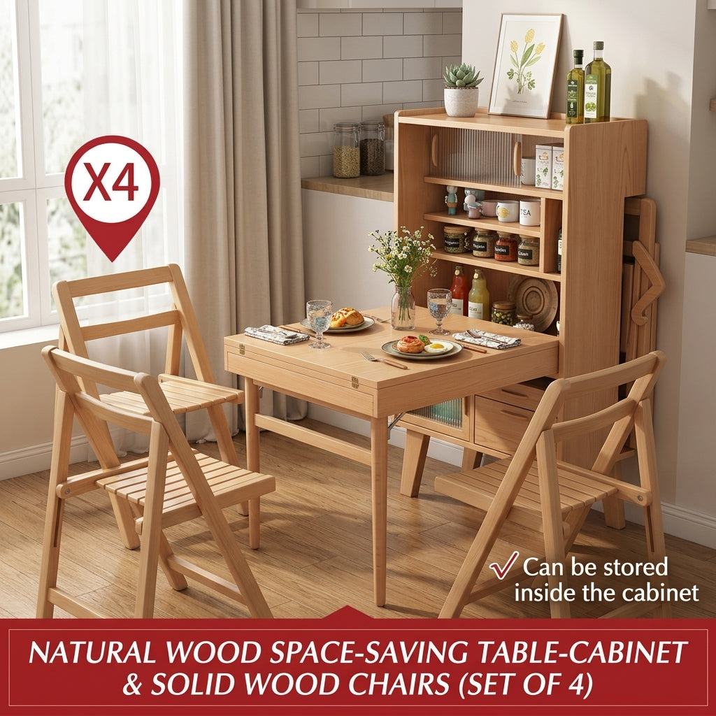 Hideaway Smile Folding Dining Table Storage Cabinet - Image 11