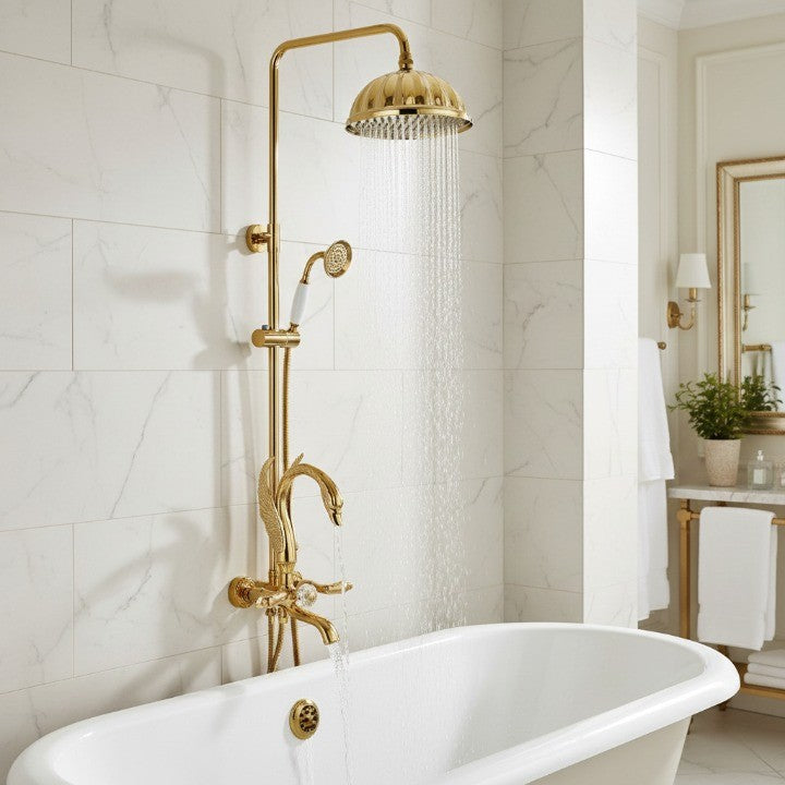 Gold Swan Design Rainfall Shower System - Image 2