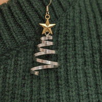 Spiral Christmas Tree Dangle Earrings - Image 6