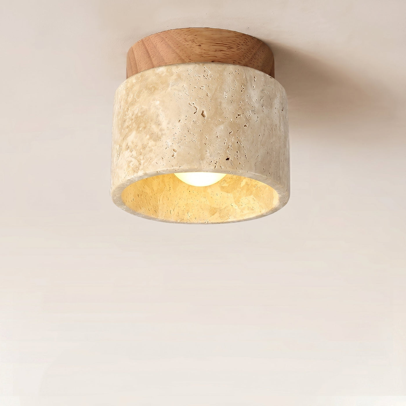 Monolith Stone Wood Surface-Mounted Ceiling Light - Image 3