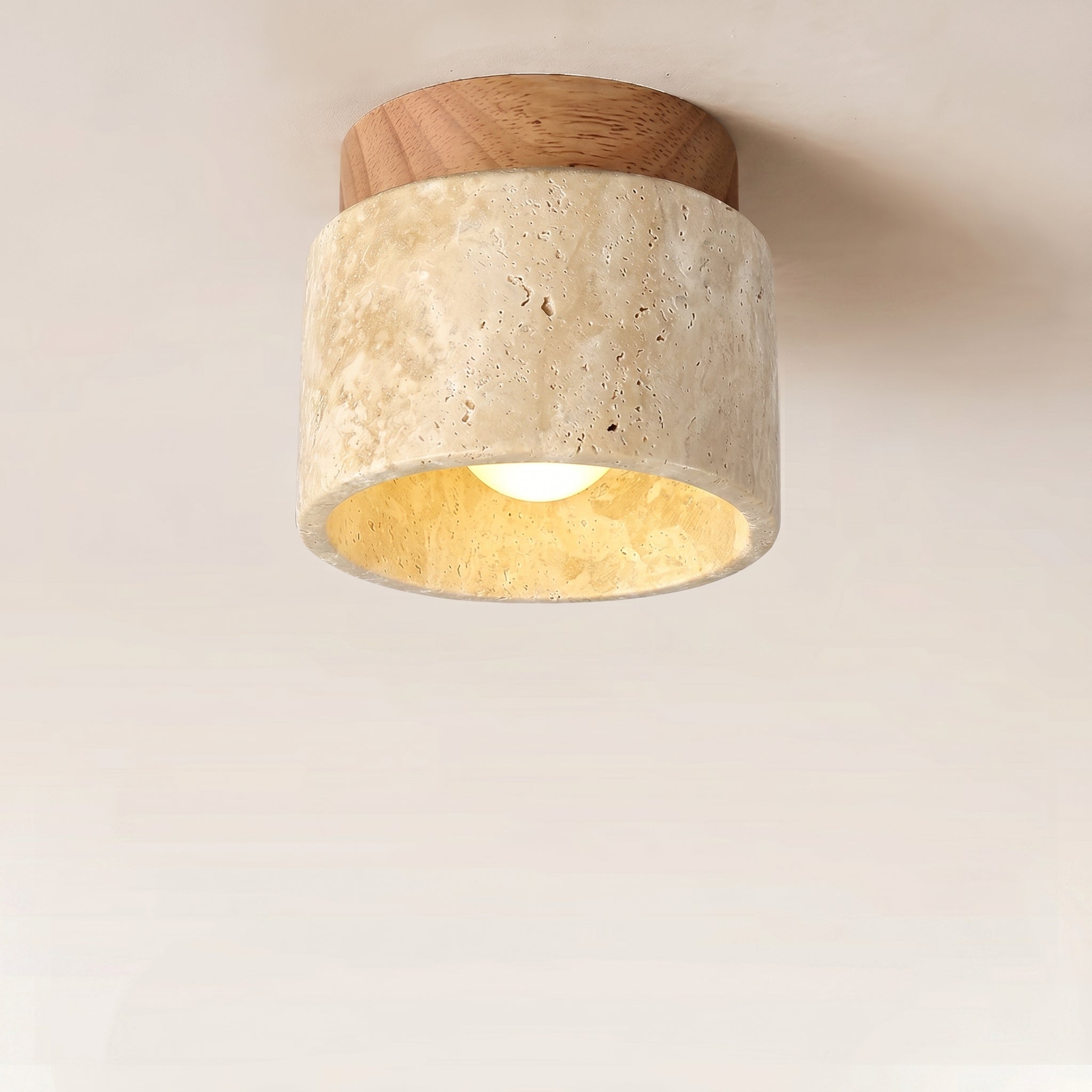 Monolith Stone Wood Surface-Mounted Ceiling Light - Image 3