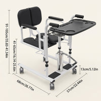 4-in-1 Shower & Transport Hydraulic Patient Lift Nursing Chair - Image 6