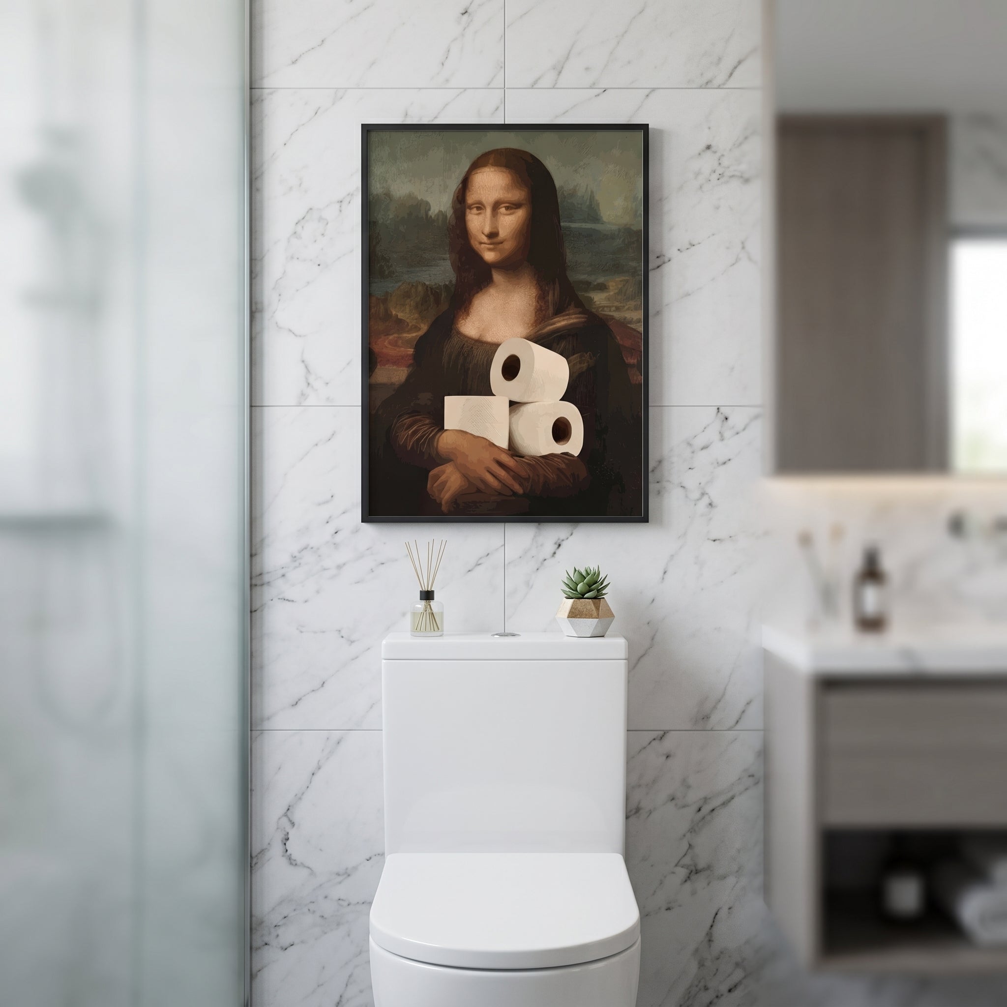 Restroom Renaissance Quirky Parody Bathroom Art Poster - Image 7
