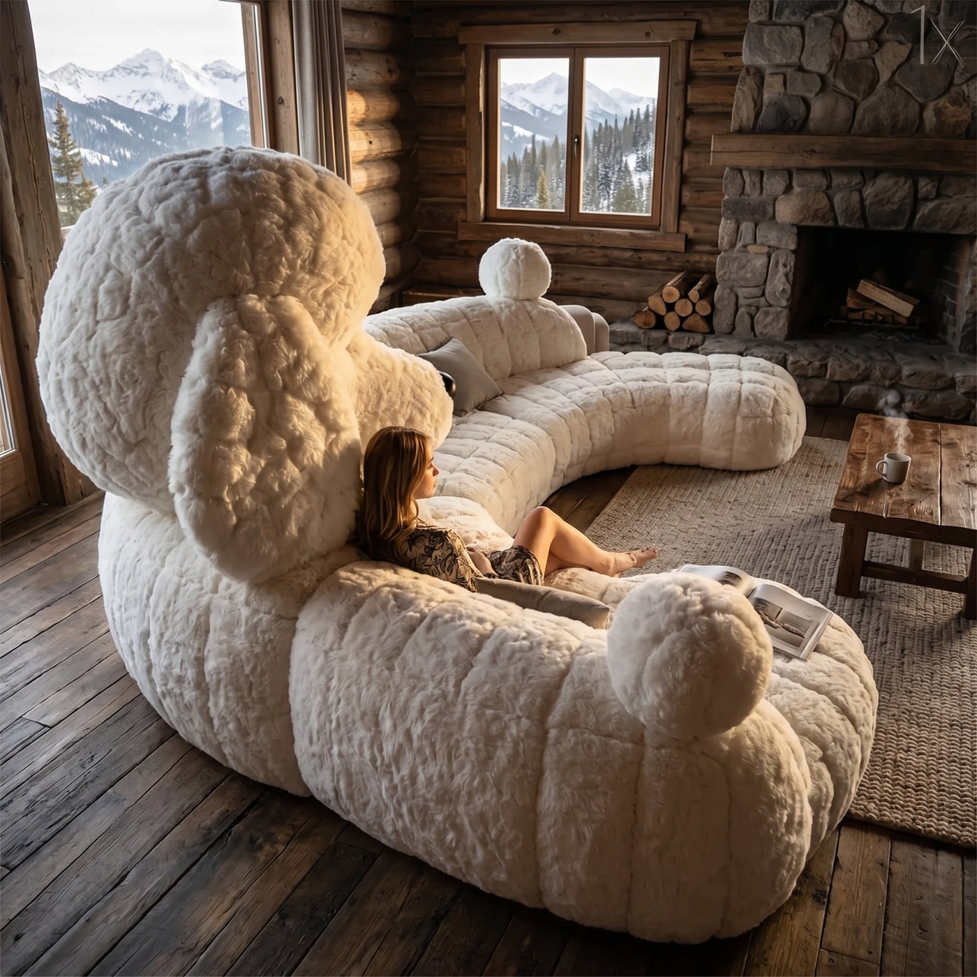 Cuddle Giant Plush Puppy Lounge Sofa - Image 3