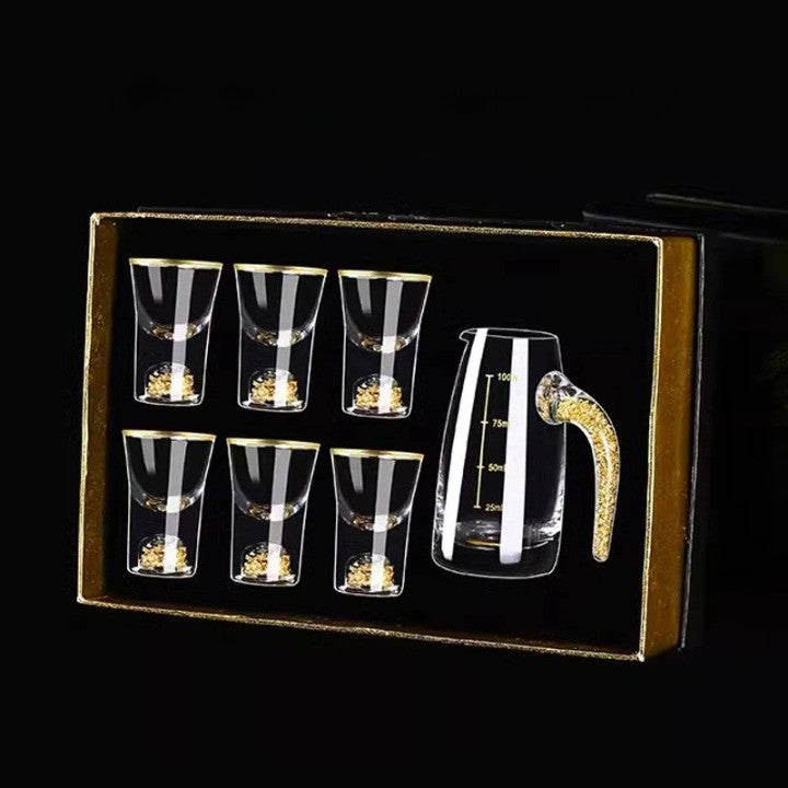 Sparkling Golden Handcrafted Drink Glassses Set - Image 6