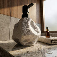 Sculptural Stone-Textured Ceramic Soap Dispenser - Image 3