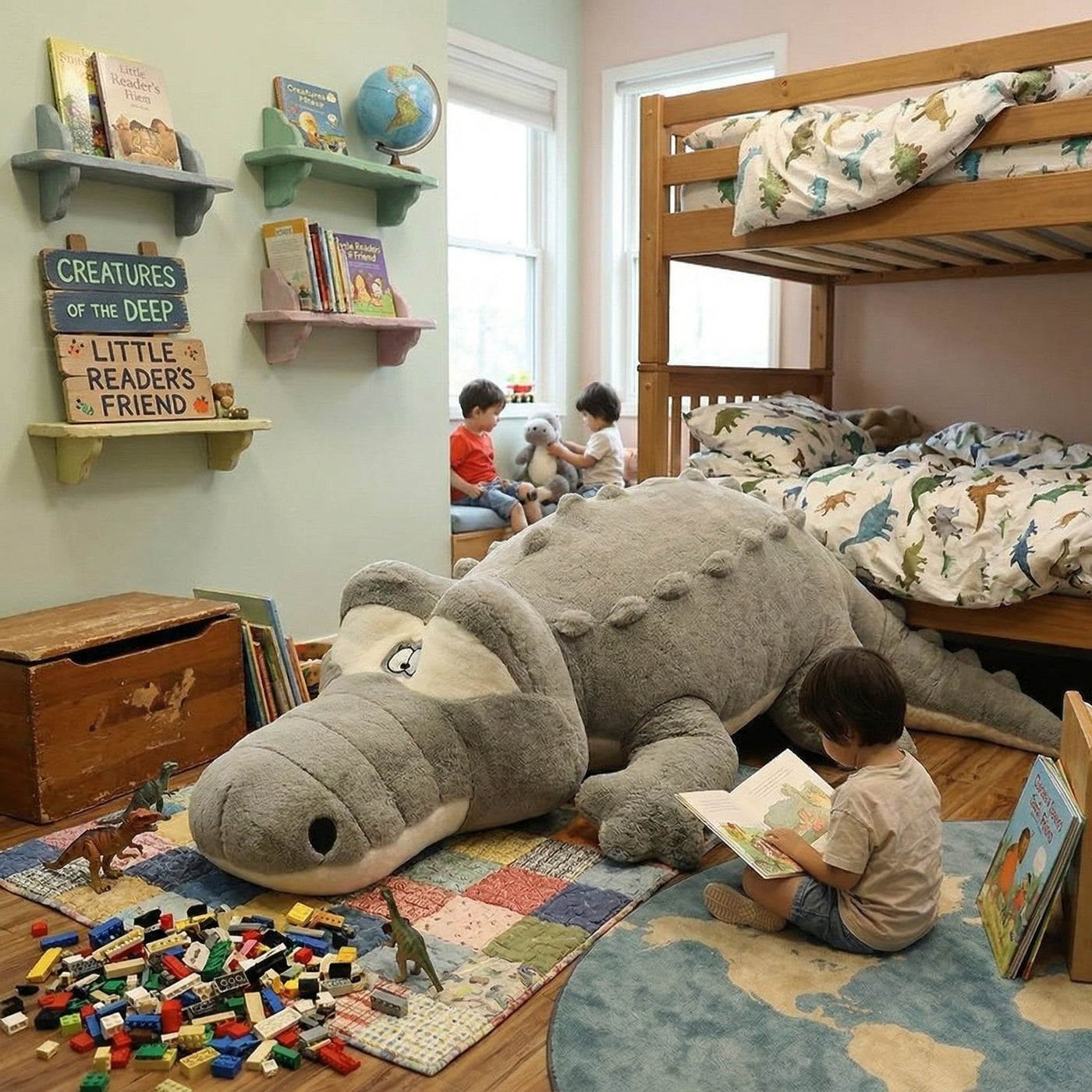 Jumbo Crocodile Stuffed Animal Pillow - Image 3