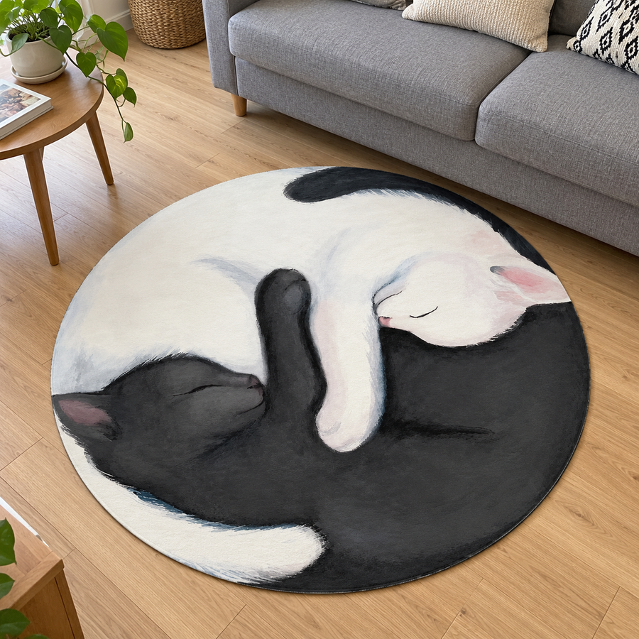 Tappeto Gatti Yin Yang