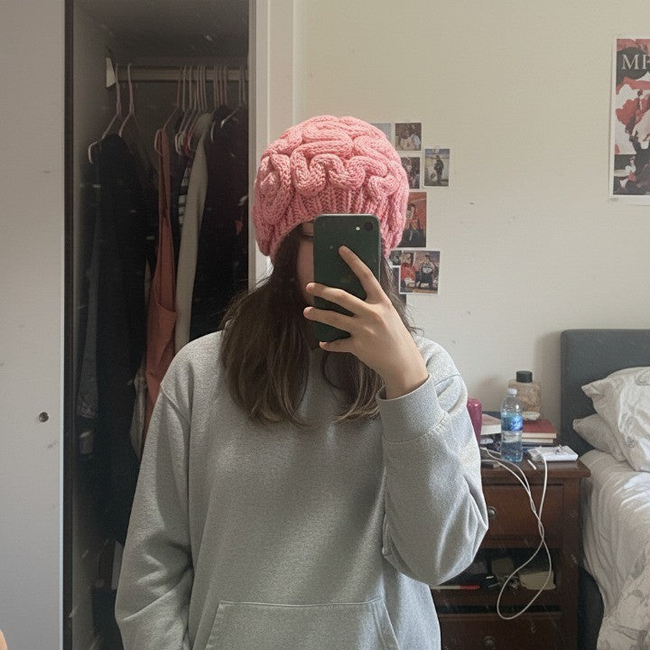 Too Much IQ Knitted Brain Beanie - Image 1