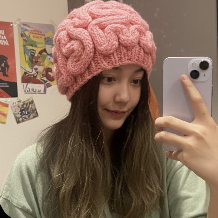 Too Much IQ Knitted Brain Beanie - Image 2