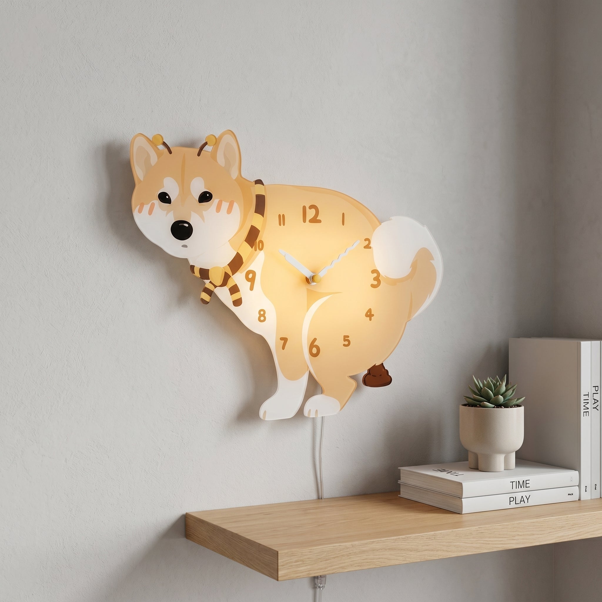 Shiba Squish Time Wall Clock - Image 0