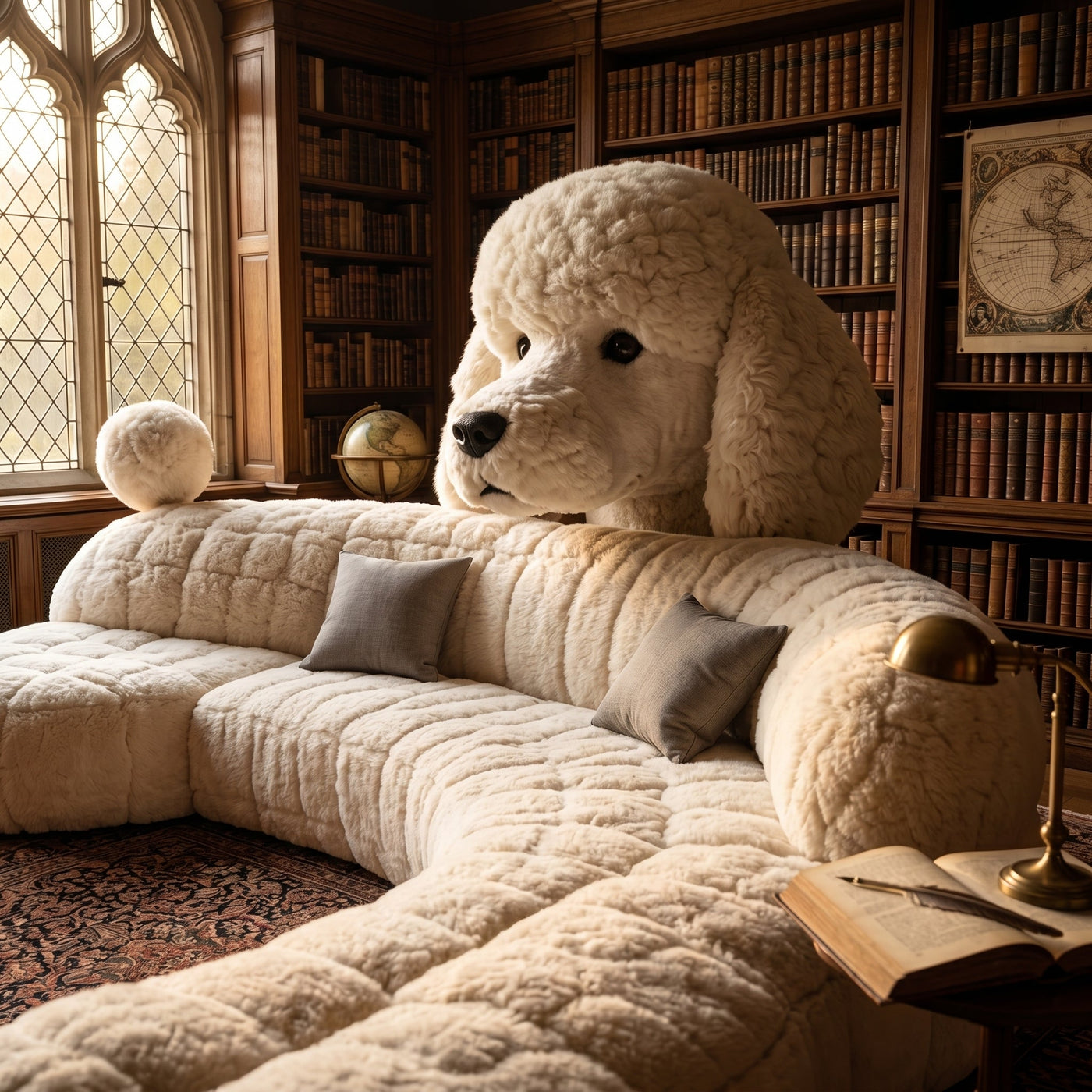 Cuddle Giant Plush Puppy Lounge Sofa - Image 1