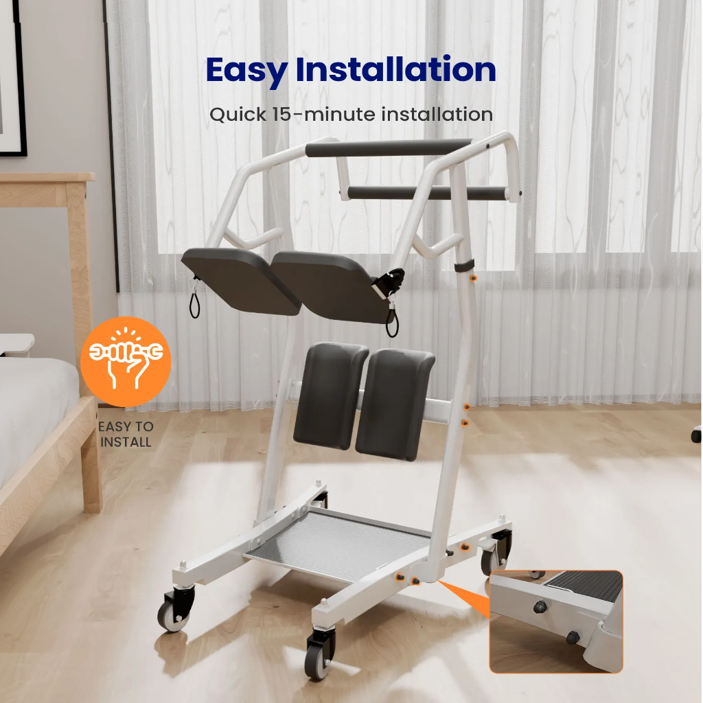 Ergonomic Patient Lift Assist Transfer Wheelchair - Image 2