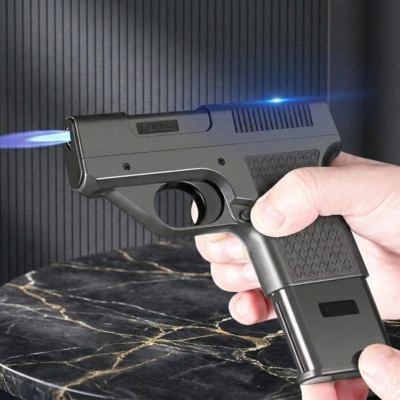 Gun Shape Secret Storage Jet Flame Lighter - Image 1