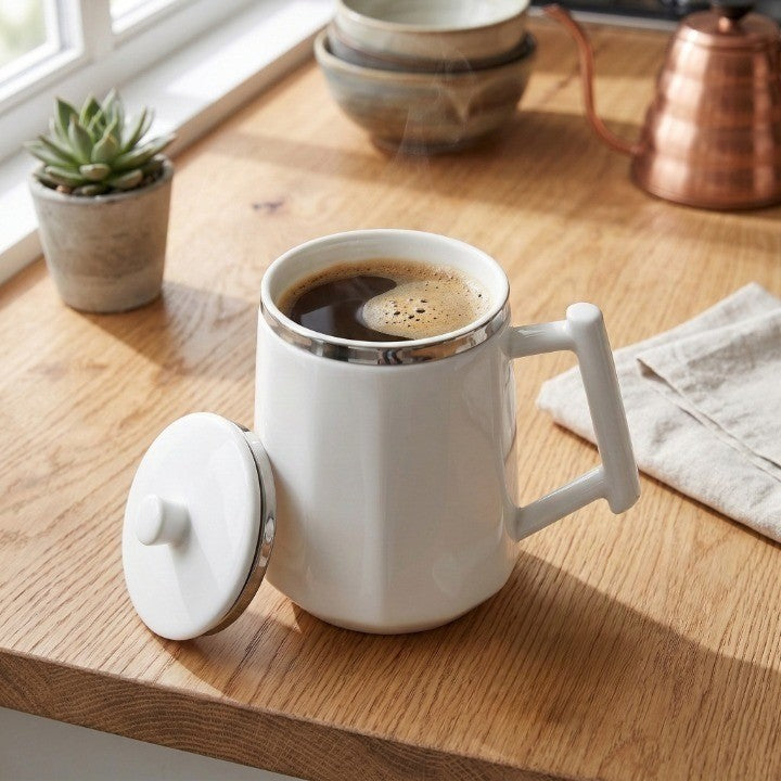 Stainless Steel Self Mixing Coffee Mug - Image 1